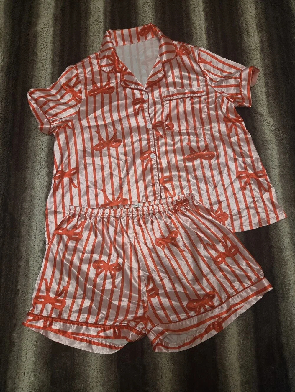 2 Piece Bow Striped Pajamas Size 0x